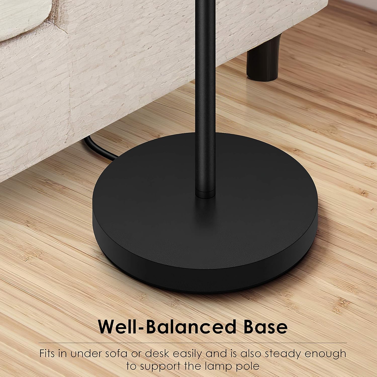 Floor Lamp - Standing Lamp, 9W LED Floor Lamp, Energy Saving & 50,000hrs Long Lifespan, 3000K Warm White, Eye-Caring, Torchiere Floor Lamps for Bedroom, Living Room, Office, Reading, Black Floor Lamps: Home Improvement