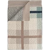 Crane Baby Knitted Baby Blanket, Charlie Farmhouse Plaid Collection, Cotton Blankets, Crib Blanket, Stroller Blankets for Babies, Gender Neutral Nursery Decor, Knit Baby Quilt