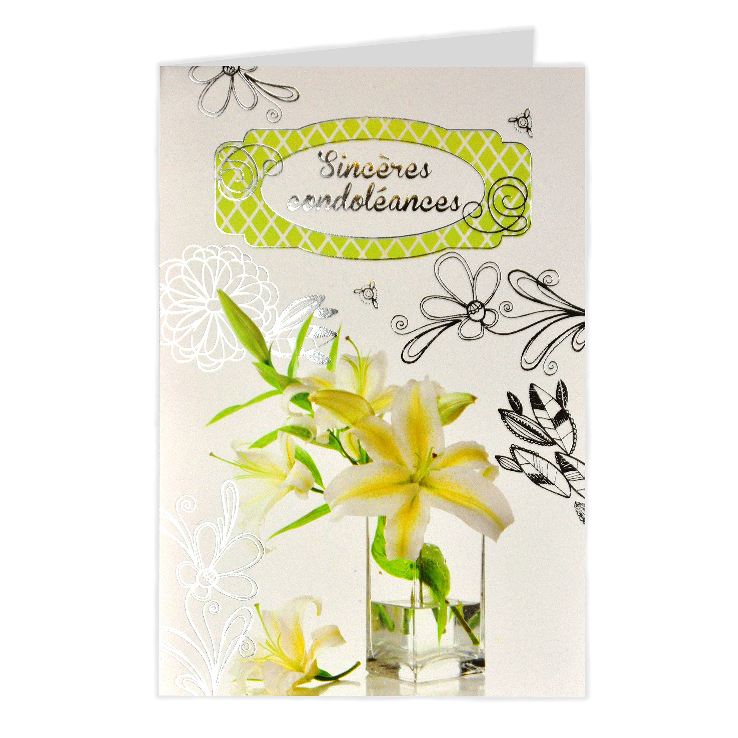 Afie 64-1012/1 Sincere Sympathy Card – Good Luck Lily Mourning Thoughts