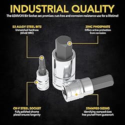 LEXIVON HEX Bit Socket Set, Premium S2 Alloy Steel