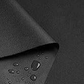Waterproof Marine Canvas Fabric by The Yard 58" W 600D PVC Backing 1 Yard | 100% Waterproof, Polyester Fabric Upholstery Material, for Outdoor Indoor Marine Awning Tent Boat Furniture Cover, Black