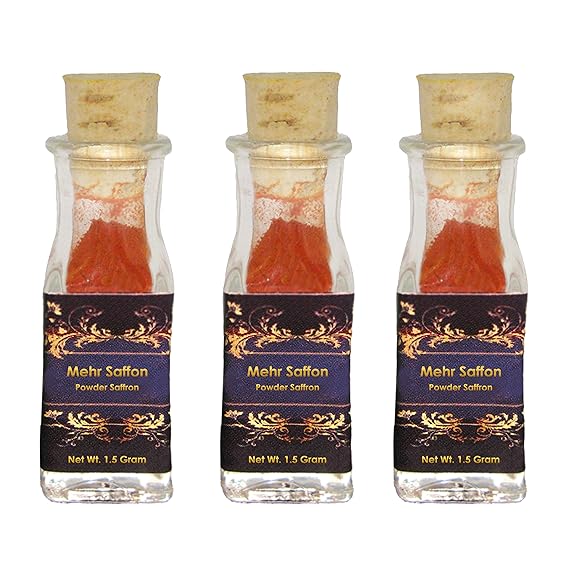 Powder Saffron, Premium Powder Saffron / 1/5 0z (Pack of 3