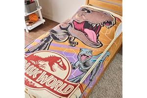 BLEACHER CREATURES ZippySack Twin Bed Zip-Up Bedding – Super Soft Fleece Fitted Blanket with Side Pocket & Durable Zipper – Easy Bed-Making for Kids (Jurassic)