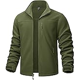 TACVASEN Men's Polar Fleece Jacket Full Zip Lightweight Tactical Jacket with Pockets Winter Coats Warm Casual Hiking Outdoor