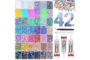 42 Colors 46000Pcs Jelly Rhinestones for Bedazzling, 3mm Multicolor Resin Flatback Gems for Crafting, Bedazzler Kit with 3Pcs