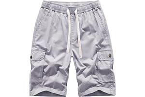 VtuAOL Women's Cargo Shorts Elastic Waist Comfy Cotton Loose Fit Shorts