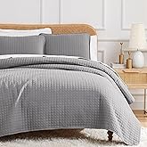 Southshore Fine Living, Inc. Comforter Quilt, King Size Bedding Set, Cal King Quilt Coverlet Set with 2 Shams, Soft Brushed Lightweight Bedspread, Pet Hair Resistant, Steel Grey