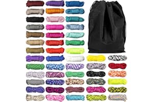 SevenFish 52 Colors Paracord Set, 4mm Paracord 550 Multifunctional Paracord Bracelets Nylon Paracord Rope with Storage Bag fo