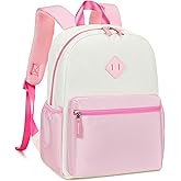 abshoo Kindergarten Backpack for Girls Preschool Backpacks School Bookbag for Kids 4-8(Pink and Beige)