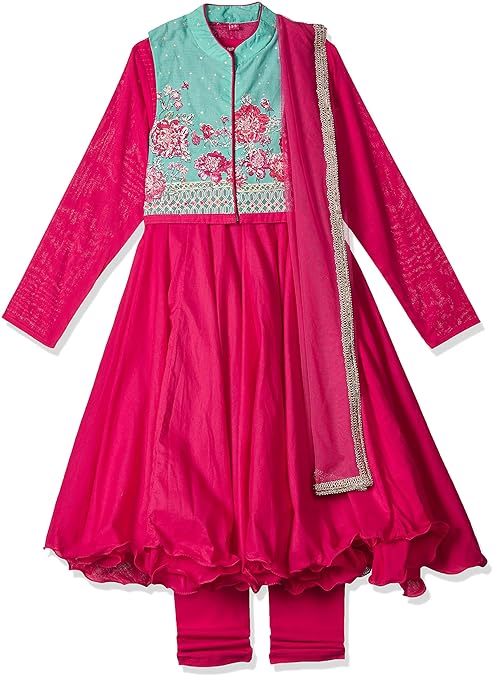 Girl's Cotton Anarkali Salwar Suit Set