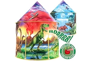 W&O Dinosaur Discovery Play Tent with Roar Button - Extraordinary Pop Up Tent for Boys & Girls - Perfect for Indoor & Outdoor