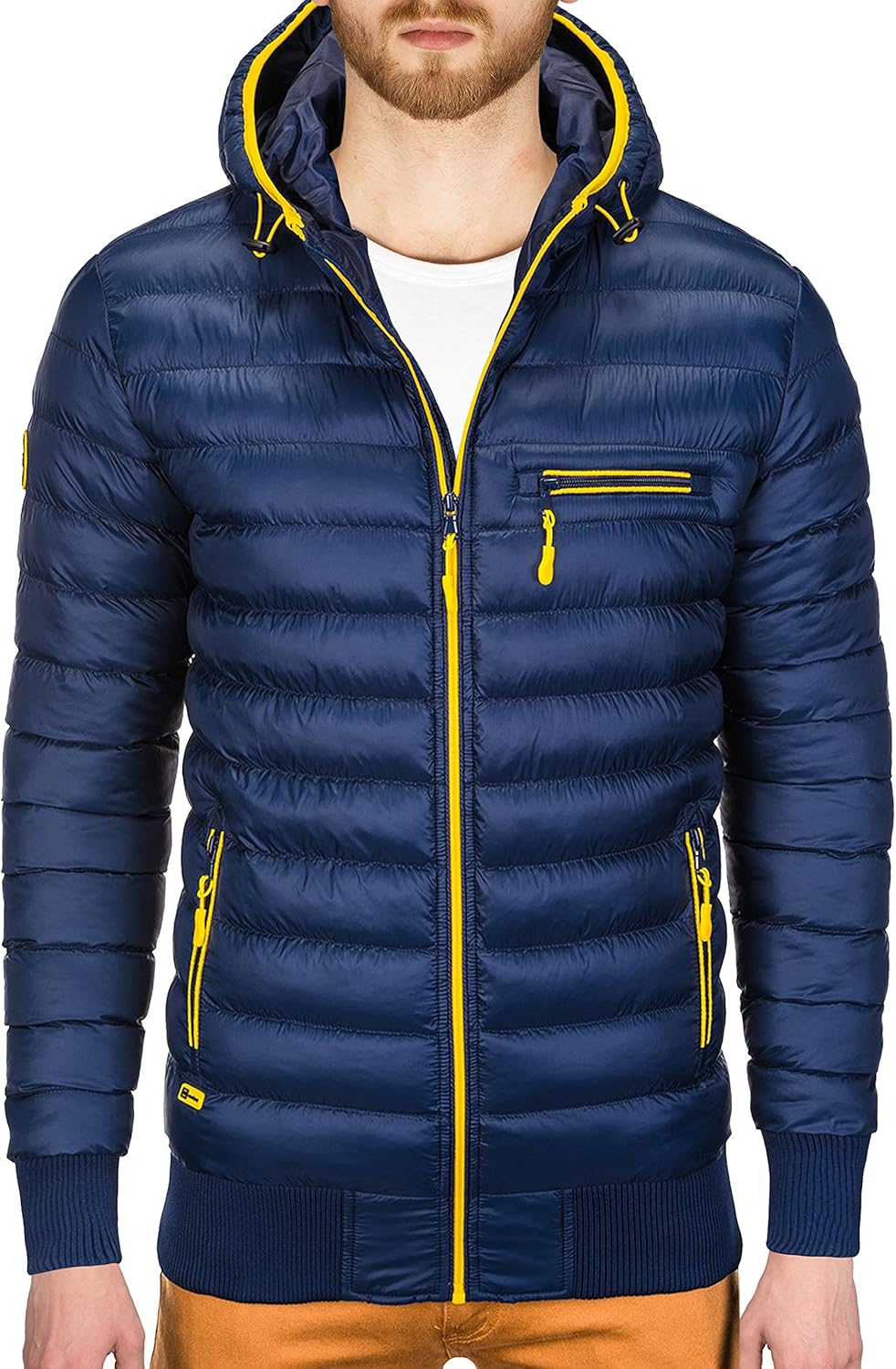 BetterStylz Men's Down Jacket Blue Small Amazon.co.uk Clothing
