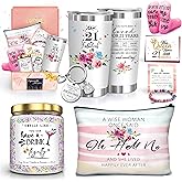 ShinnyWis 21st Birthday Gifts for Her Women,Happy 21st Birthday Basket Gifts Box for Her Daughter Sister Girlfriend,Tumblers Gifts Set for 21 Year Old Women,Funny 21 Birthday Gifts Ideas