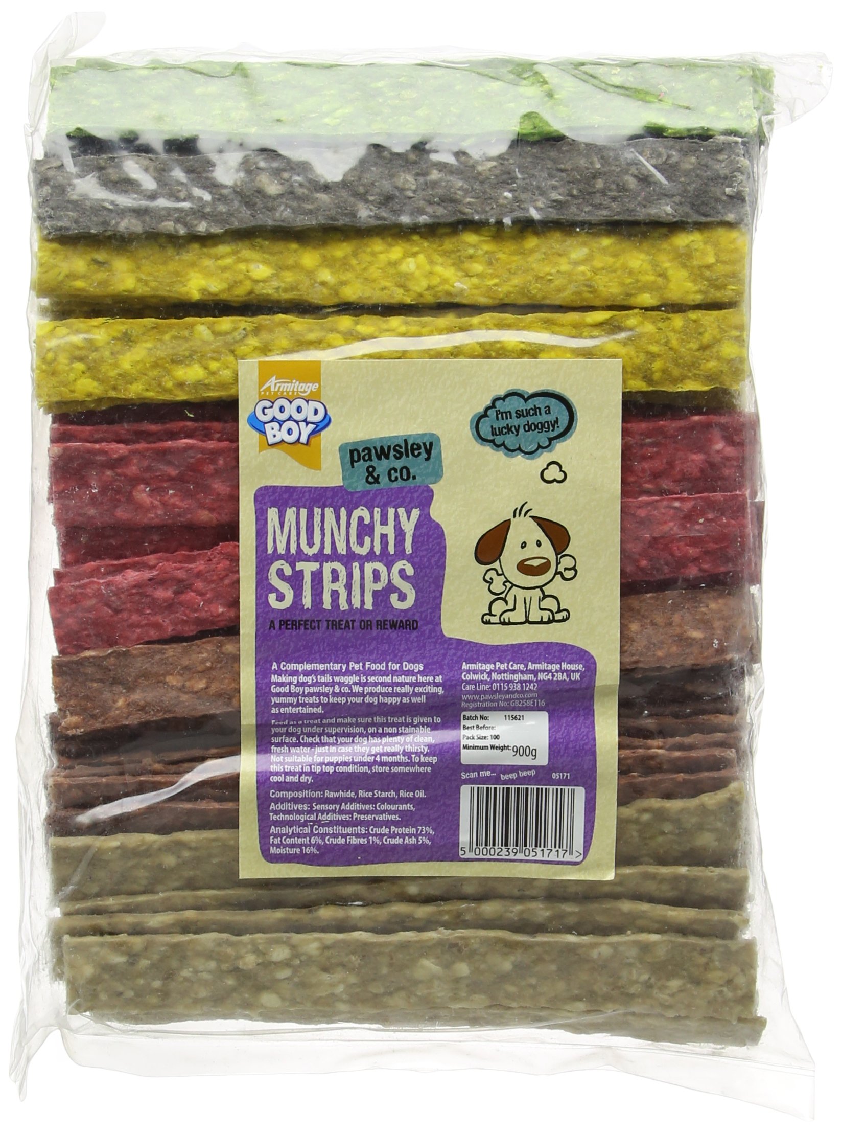 Good Boy Munchy Dog Treat Assorted Strips, 165mm, Pack of 100
