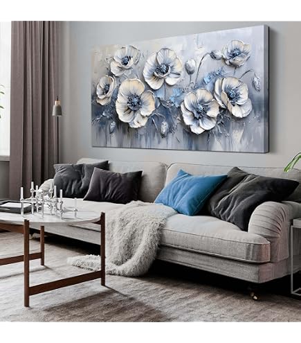 Amazon.com: Wall Art Modern Flower Artwork Paintings White Blossom