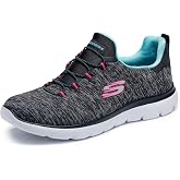 Skechers Women's Summits Quick Getaway | Memory Foam cushioned comfort insole, Machine washable, Lightweight flexible shock-absorbing midsole, Bungee Slip-on