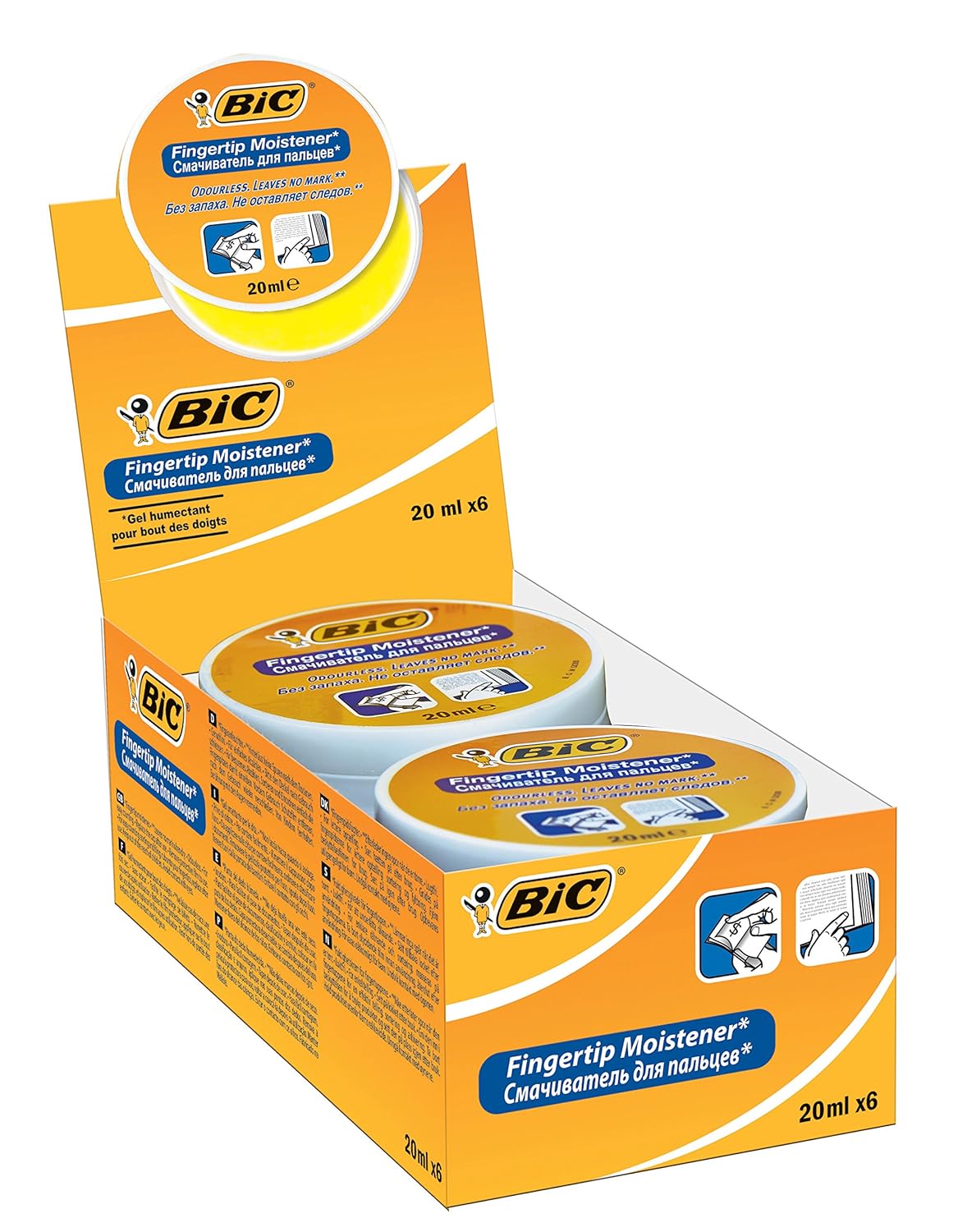 BIC 897178 Fingertip Moistener 20 ml Pack of 6 White/Orange Amazon.co