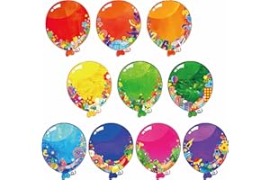 GETHELUD 50 PCS Balloon Cutouts, Double-sided Printing Balloon Accents Cut-outs Bulletin Board Classroom Decoration in 10 Designs DIY Crafts Project Party Supplies for Kids Teacher Student Back to School