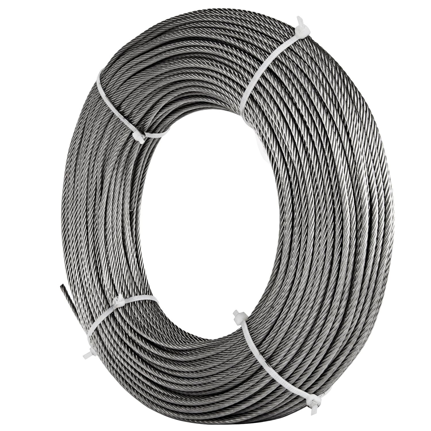 LOVSHARE 1/4 Inch Wire Rope Cable 500FT Reel 304 Stainless Steel Cable Steel 7x19 Strand Core