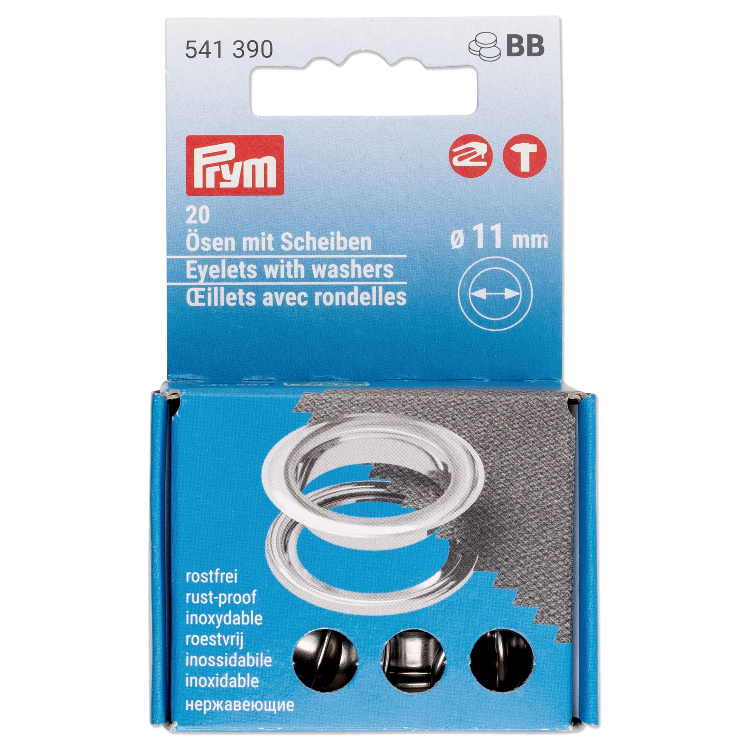 Prym 542542 Eyelets with washers, 11 mm, red/Silver, can be Used with The Vario Creative Tool, 11 — image 1