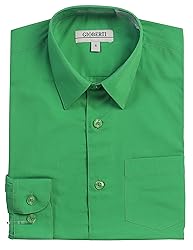 Gioberti Big Boys' Long Sleeve Dress Shirt, Green, 8