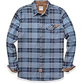 Dubinik® 6 oz Flannel Shirt for Men Long Sleeve Casual Button Down Brushed 100% Cotton Shirt