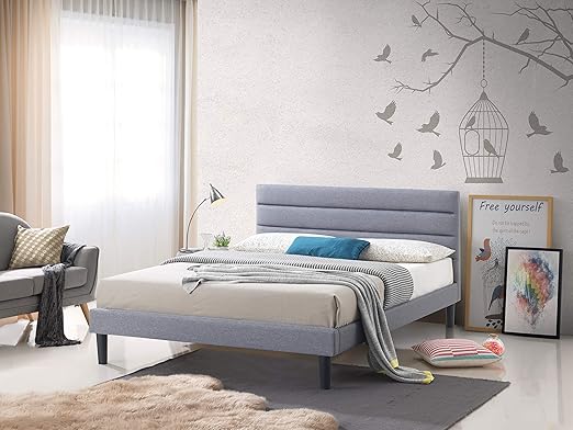 Amazon Com Brisbane King Bed In Gray Kitchen Dining