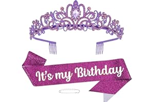VOVII Birthday Decorations for Women, Birthday Sash and Tiara for Women, Perfect Decorations for Birthday Celebrations and Gifts