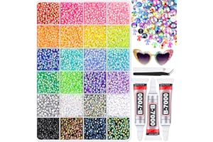 BELLEBOOST 32000Pcs Resin Rhinestones for Bedazzling with B7000 Jewelry Glue, 3MM Colorful Gems Flatback Rhinestones for Crafting, Crystal for DIY Crafts Clothing Tumblers Mugs Shoes Fabric Decor Nail Art