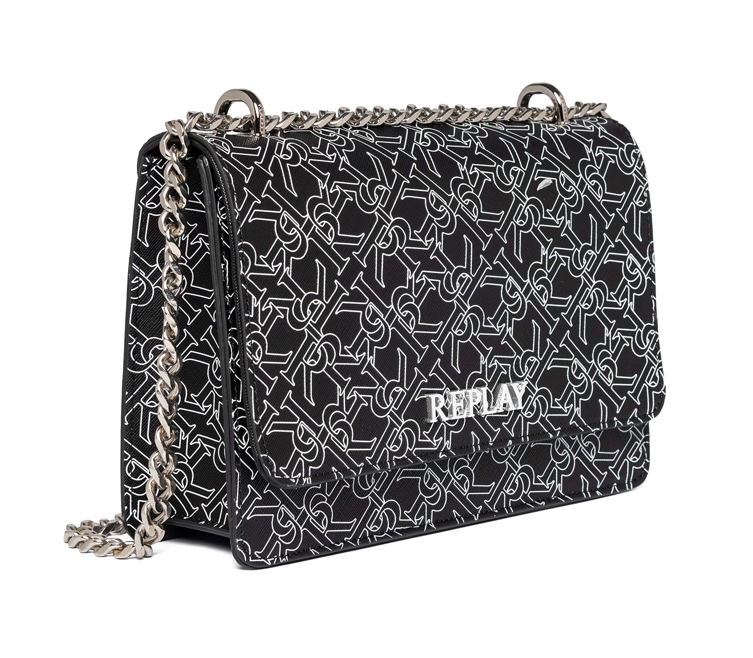 Replay Women's Fw3000 Shoulder Bag, 098 Black, UNIC