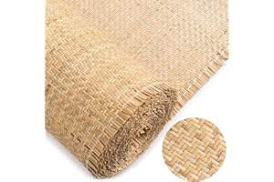 LABACRAFT 24" Width Natural Cane Webbing 9 Feet Close Rattan Webbing for Caning Projects Woven Cane Roll Rattan Sheet for Furniture Chair Cabinet Ceiling