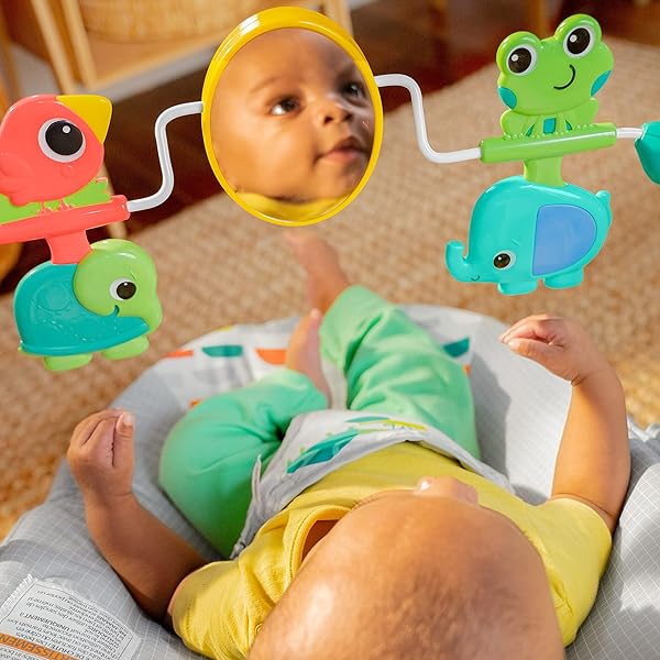 BRIGHT STARTS PLAYFUL PARADISE COMFY BABY BOUNCER SEAT WITH SOOTHING VIBRATION AND TOYS, UNISEX, 0-6 MONTHS