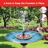 SZMP Solar Fountain Glass Panel 7 Nozzles 3.5W Bird Bath Pump Garden Pond view 4