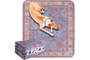 BomDa Non-Slip Washable Pee Pads for Dogs, 2 Pack Super Absorbent and Leak-Proof Reusable Puppy Pads, Pet Training Pads Protect Against Urine Leakage, Soft, Quick-Dry (Pattern 1, 31''x36''(Pack of 2))