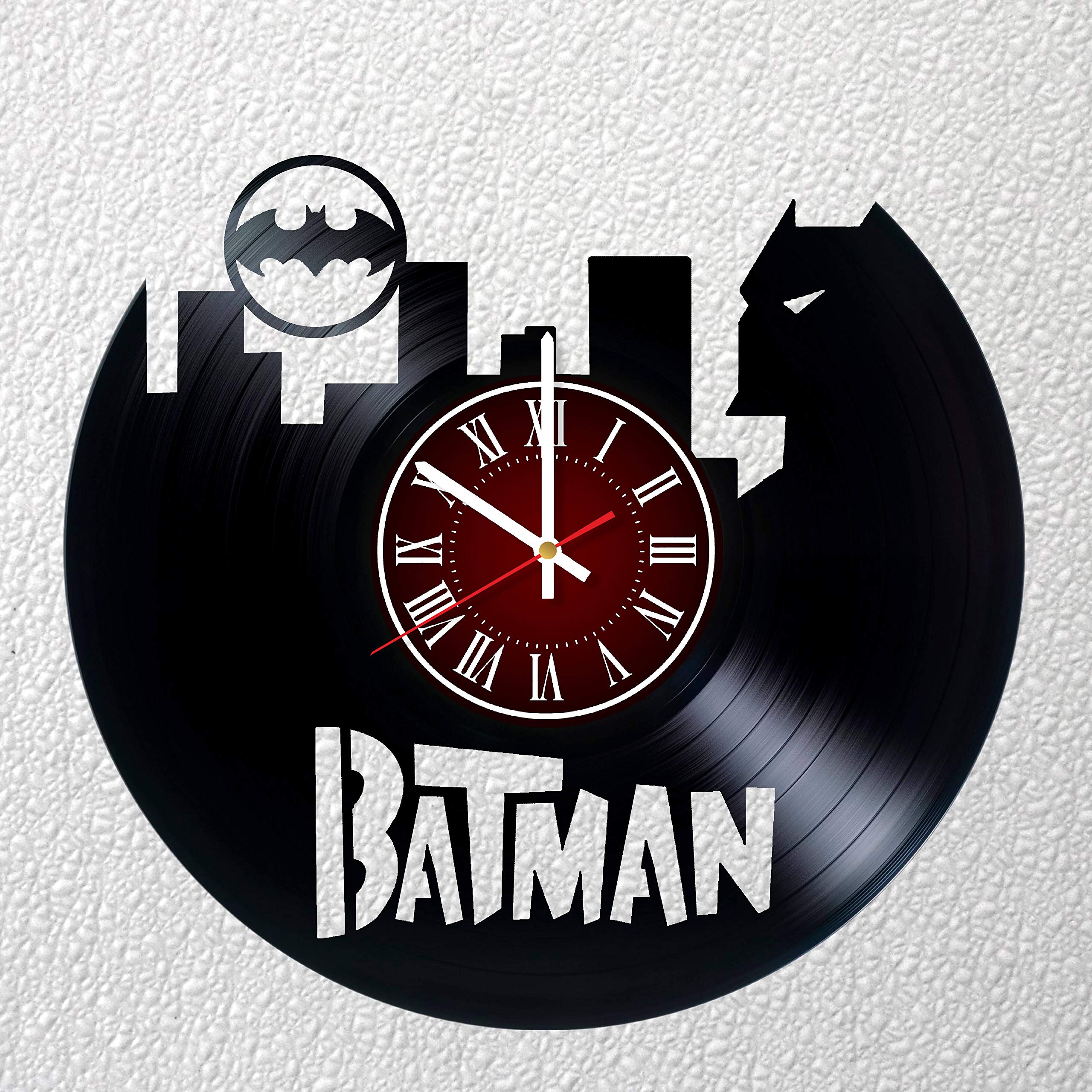 BATMAN 12 inches / 30 cm Vinyl Record Wall Clock | DC COMICS Fan Gift Clock | Children's Room Decor 