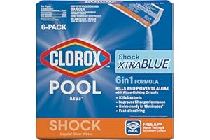 CLOROX POOL & SPA Clorox Pool&Spa 33506CLX Pool Shock XtraBlue (6 1-lb Bags), 6 Pack, White