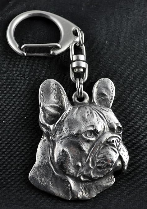MONKIMAU Schlüsselanhänger Bullterrier Aus Echtem Leder – Handgefertigt, 3D-Design, Tier-Motiv