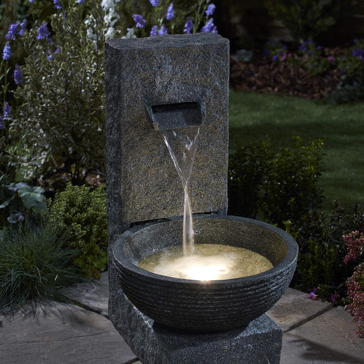 Super Saturday Serenity Stone Effect Cascading Water Bowl Water Feature