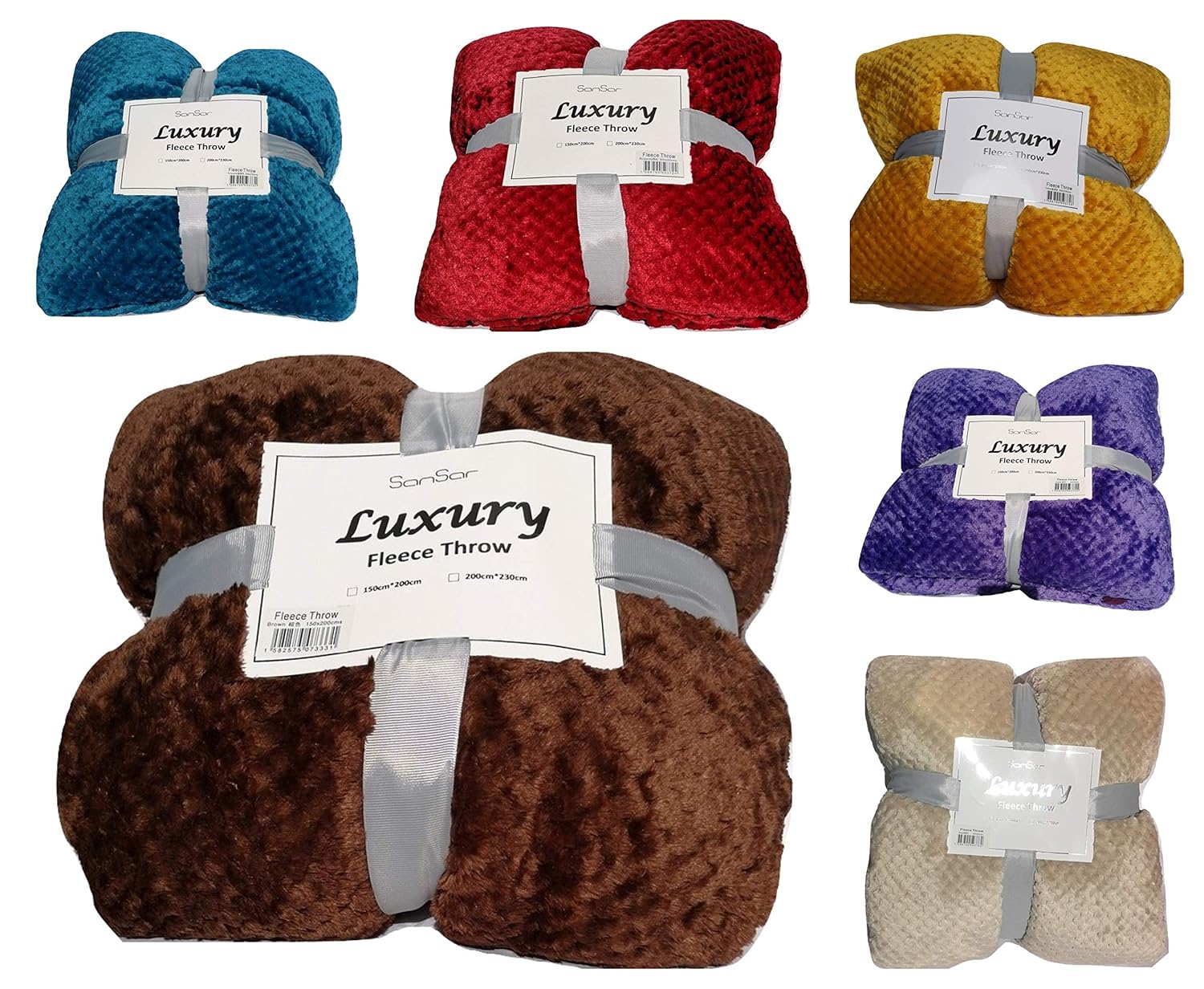 Sansar Luxury Super Soft Fleece Throw Blanket (Double