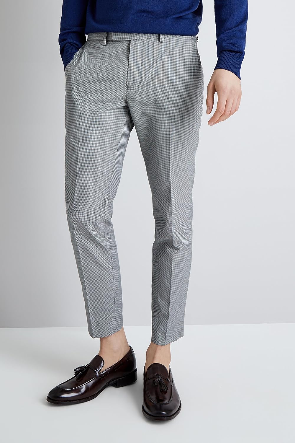 mens slim cropped trousers