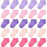 LAETBBE 25 Pairs Toddler Socks, Girls Socks Kids Ankle Sock Colorful Low Cut Sock for Girls 1-14 Years