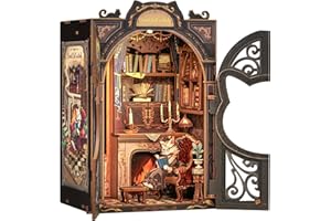 CUTEBEE Book Nook Kit - DIY Miniature House Kit for Adults and Teens, Dollhouse Booknook Tiny House Model Build Bookshelf Decor, Gifts for Family, Friends