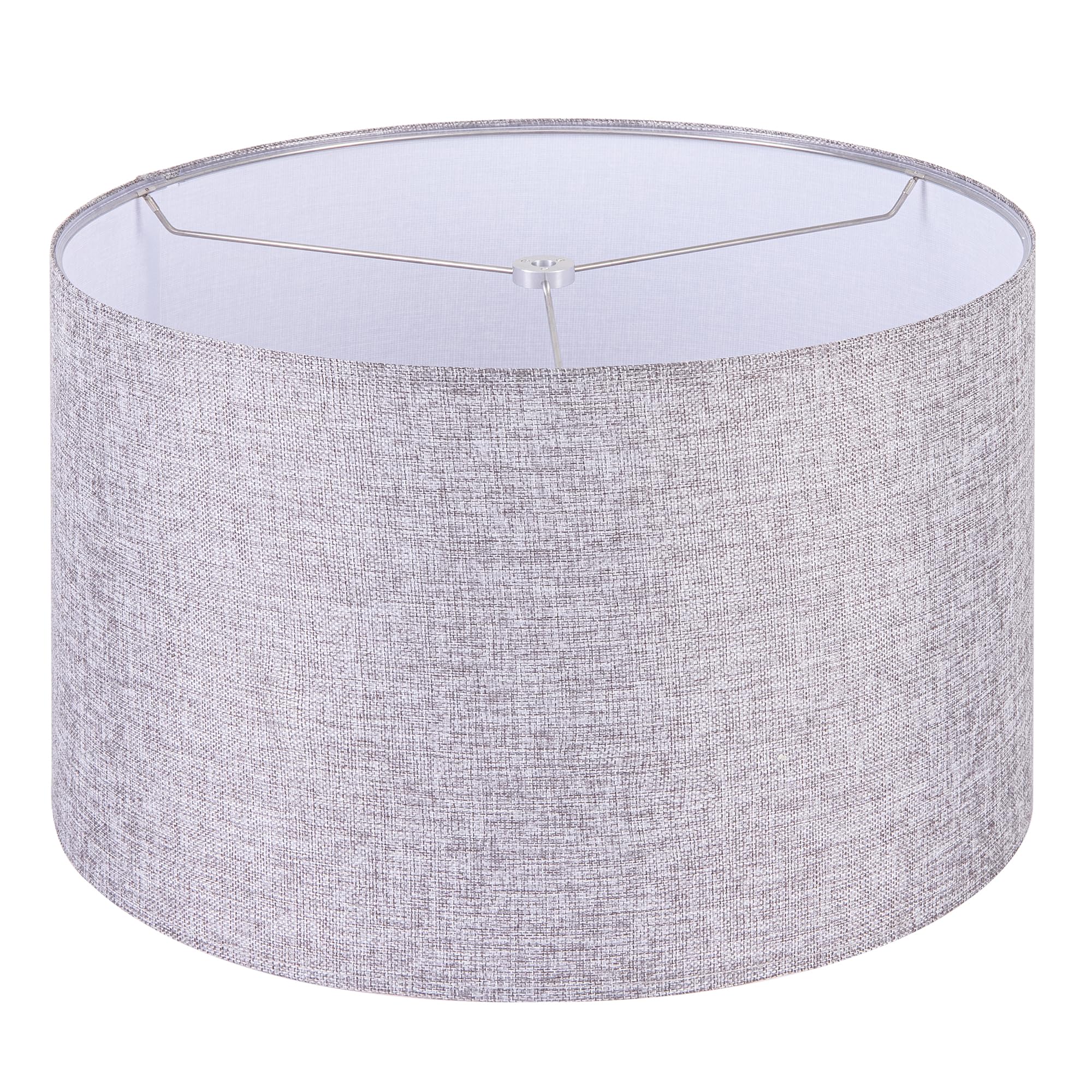 Photo 1 of Wellmet 18"x18"x12" inches Required Lampshade Assembly for Table Lamp,Bedside Lamp, Floor Lamp, Fabric Drum Lampshade Classic Modern Style, Spider Fitter, Grey