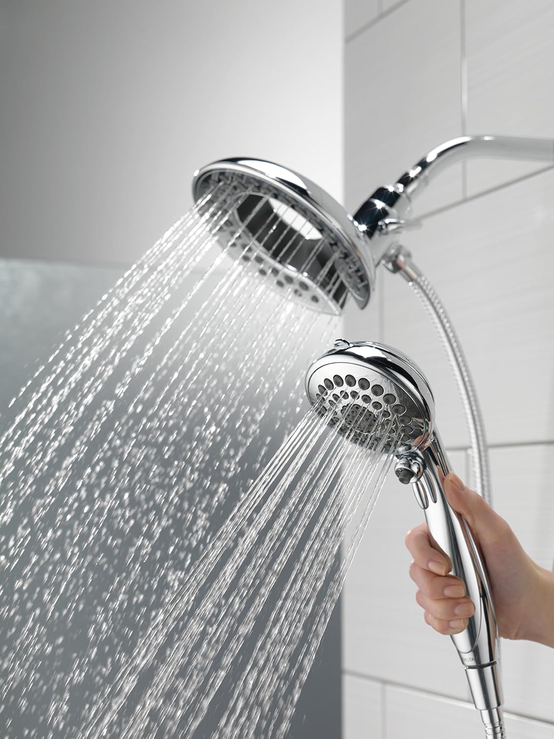 Delta Faucet 5Spray TouchClean In2ition 2in1 Dual Hand Held Shower
