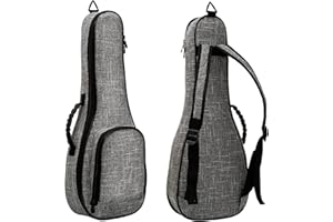 DEVISEV Deviser ukulele case Backpack 0.5 Inch Thick Padding ABS Handles uke case 26/27 inch Tenor ukulele gig bag with picks Grey