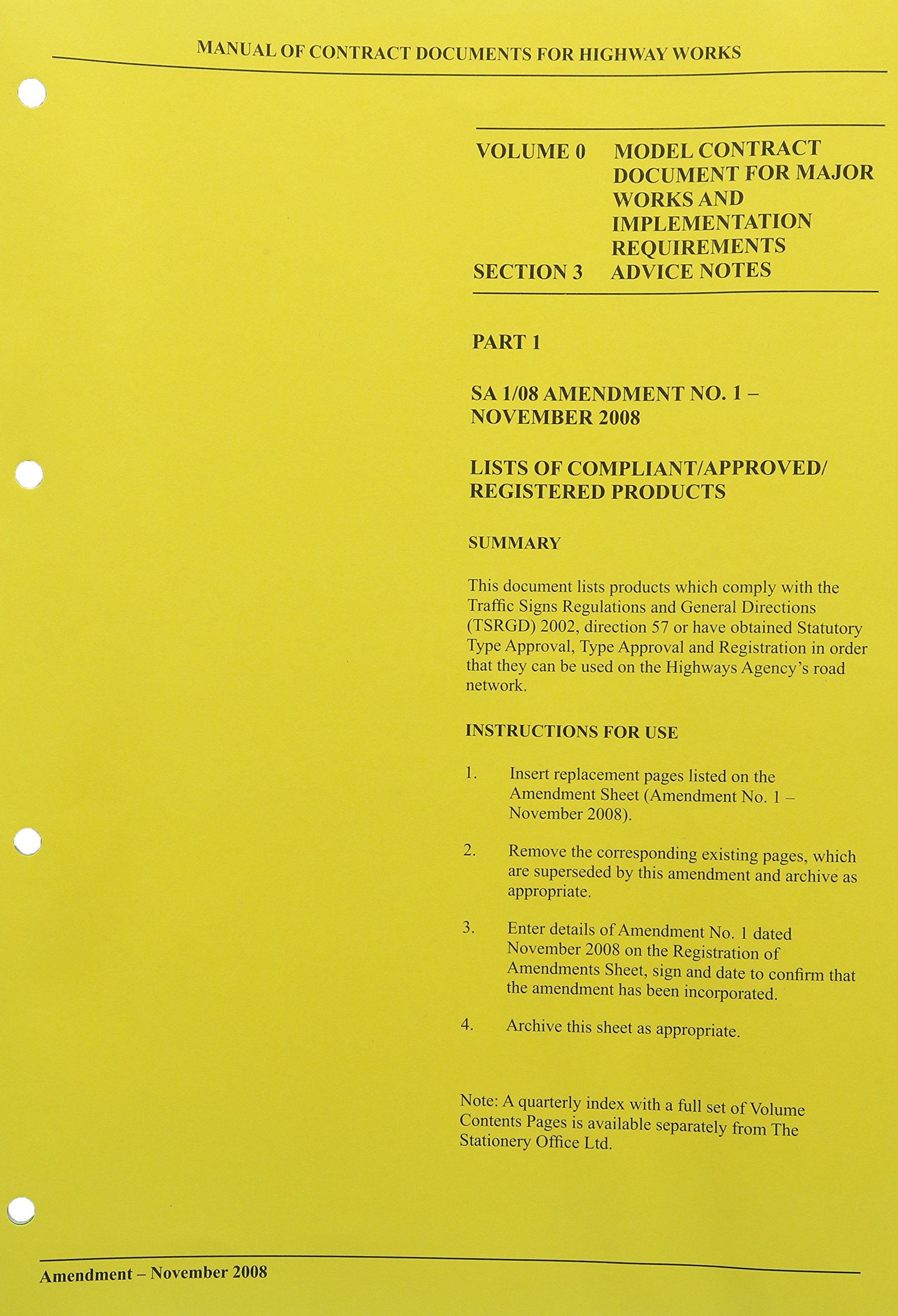Manual Of Contract Documents For Highway Works Model Contract