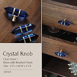JEREVER 4 Pack Hexagonal Crystal Knobs Wire Wrapped