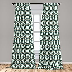 Lunarable Vintage Window Curtains, Orange Polka