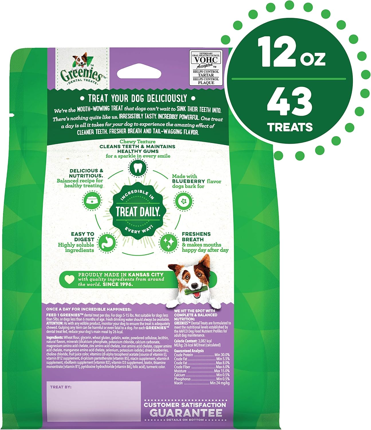 GREENIES ScaryBerry and Blueberry Natural Dental Dog Treats, 6oz & 12oz Packs : Pet Supplies