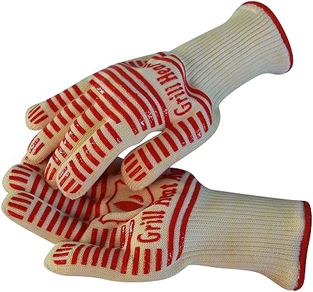 Grill Heat Aid Extreme 932F Heat Resistant - Light-Weight, Flexible BBQ Gloves - 100% Cotton Lining for Super Comfort